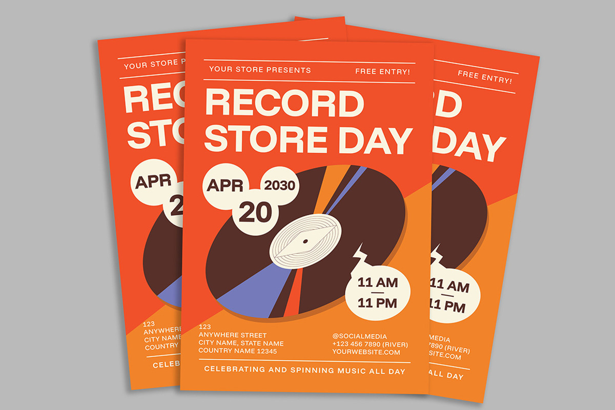Record Store Day Flyer, a Flyer Template by Gumico Studio. (Photo 2 of 3)