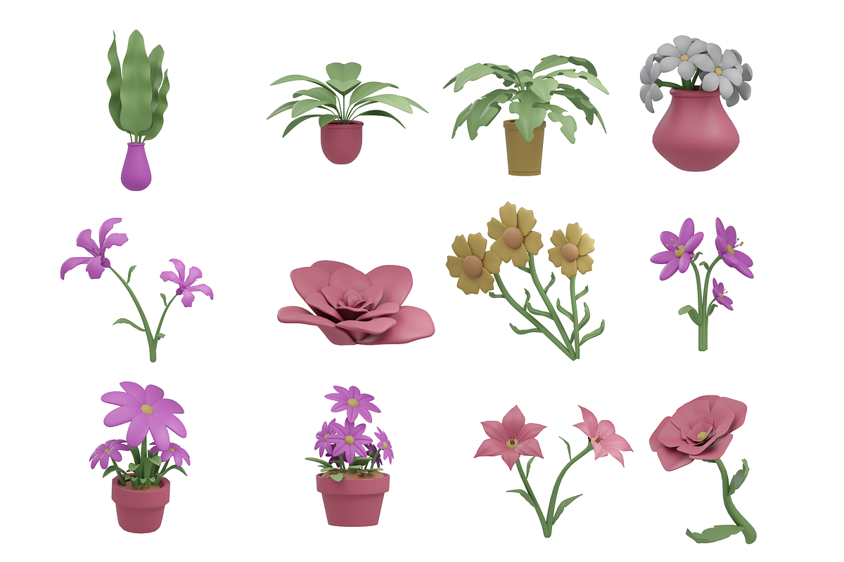 3D Flower & Plant Pack, an Environmental 3D Model by Dudukbersama (Photo 4 of 4)