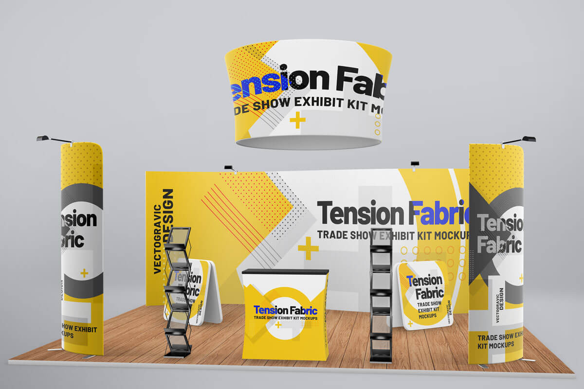 Tension Fabric Exhibit Kit Mockups, a Mockup by Vectogravic Design (Photo 1 of 3)