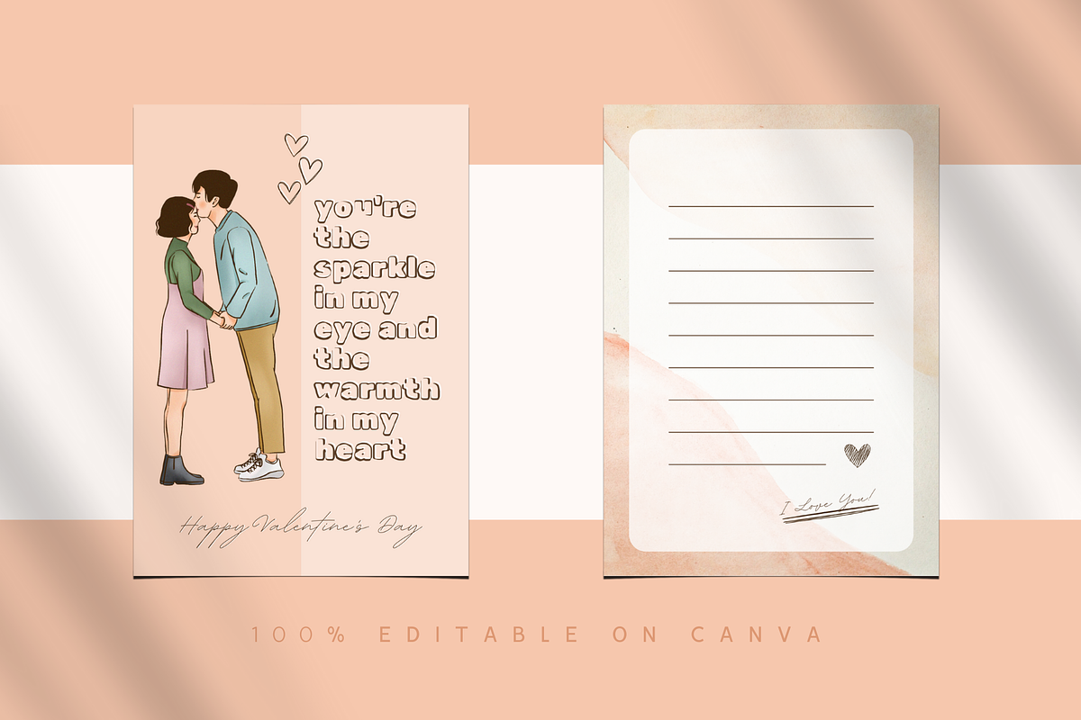 VALENTINE'S DAY CARD CANVA TEMPLATE, a Card Template by The Little Lily Studio (Photo 2 of 5)