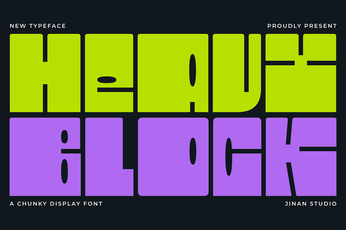 Heavy Block - A Chunky Display Font, a Sans Serif Font by Ainun Jinan (Photo 1 of 10)
