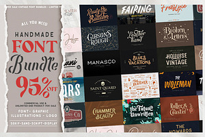 HANDMADE FONT BUNDLE, a Sans Serif Font by Anxiety Studio