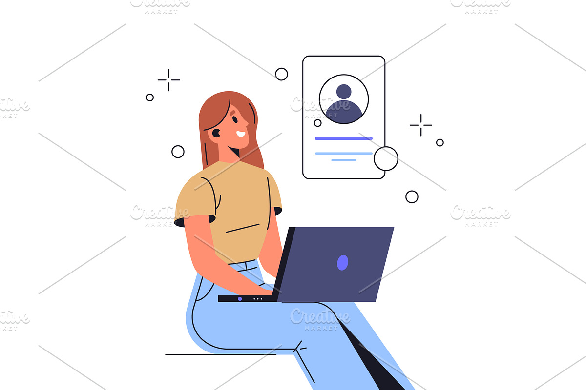 Woman at online conversation, a Technology Illustration by Elegant Solution