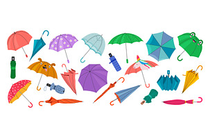 Umbrellas set. Colorful fashioned, an Object Illustration by Onyx
