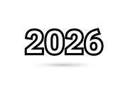 2026 New Year Line Art Bundle, an Illustration by hafijul (Thumbnail 10 of 11)