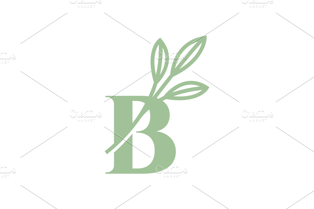 letter b floral leaf modern logo, a Branding & Logo Template by devastd