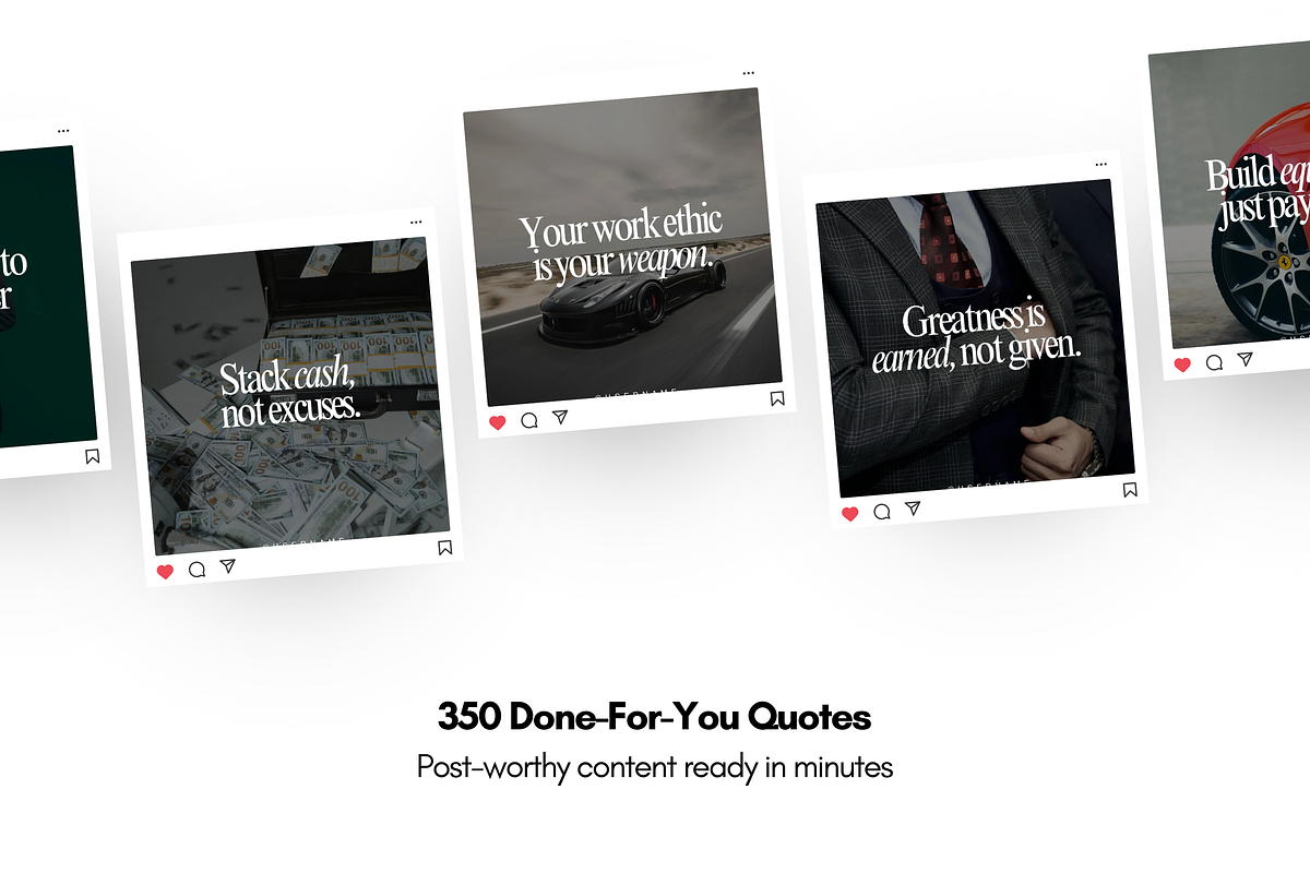 350 Luxury Entrepreneur Quotes, a Social Media Template by Defects (Photo 2 of 4)