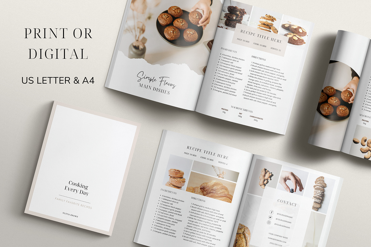 100 Page Cookbook Template CANVA, a Templates & Theme by OrganizationOasisRo (Photo 2 of 10)
