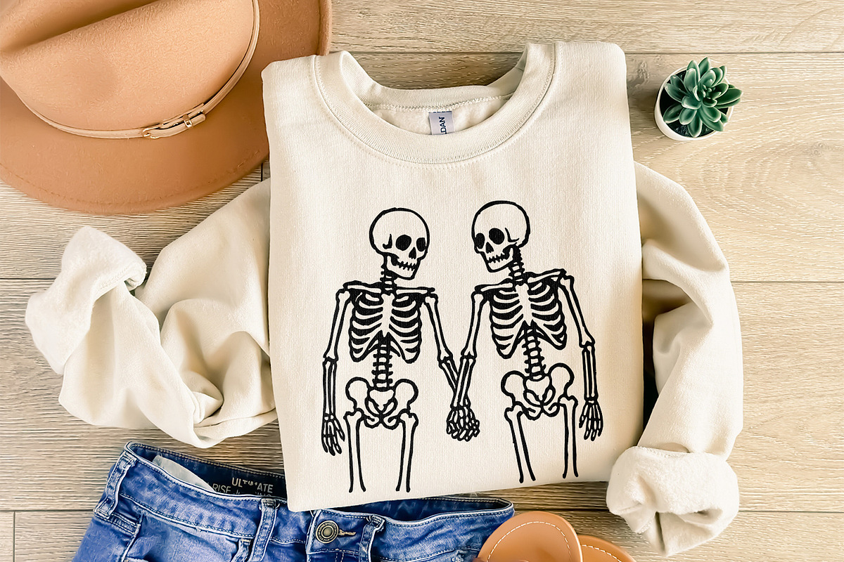 Skeleton Couple Holding Hands PNG, an Illustration by SharpMarketplace (Photo 8 of 9)