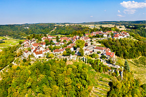 Chateau-Chalon, a town in Jura, an Architecture Photo by Leonid Andronov