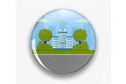 hospital building landscaped vector, a Healthcare Illustration by zyxroun shop (Thumbnail 2 of 3)