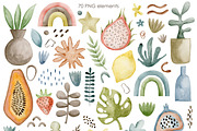 Watercolor Modern Summer Collection., a Decorative Illustration by Kira Konoshenko (Thumbnail 2 of 17)