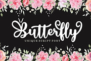 Butterfly Script, a Script Font by Bosstype Studio (Thumbnail 1 of 8)