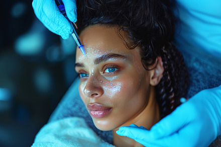 Young Woman Undergoing Oxygen Mesotherapy Treatment in High-End Clinic, a Photo by AS photostudio