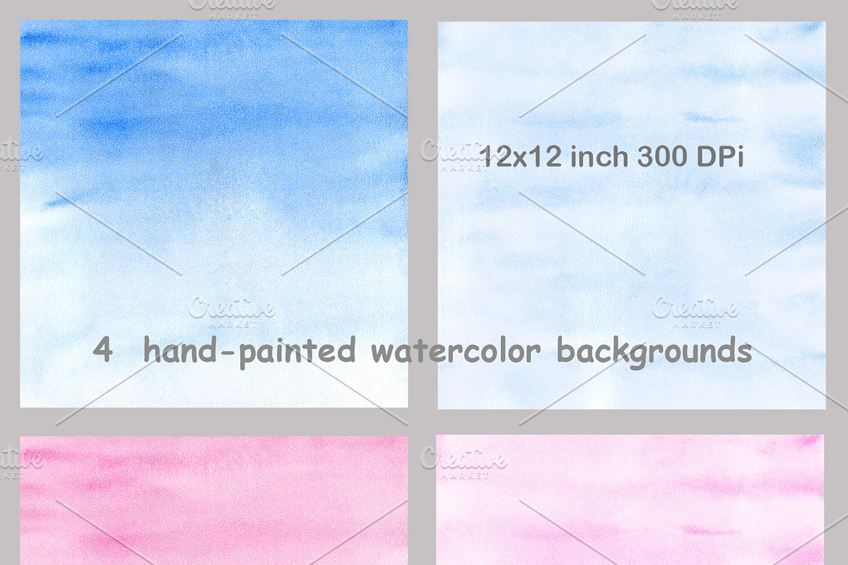 Clouds Watercolor clipart, an Illustration by AqwaColor (Photo 3 of 3)