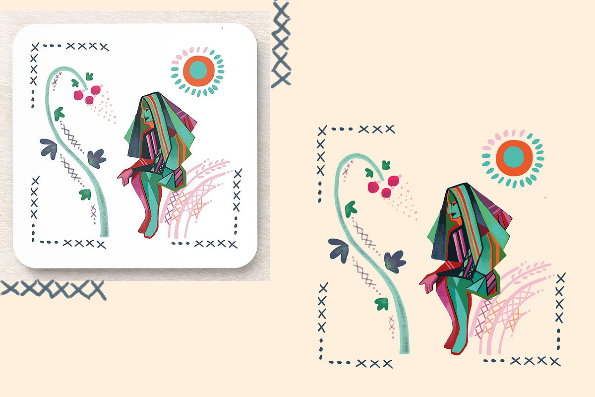 Modern Folk Spring: Symbolic Illustr, an Illustration by FaliushViktoriaArtist (Photo 4 of 9)