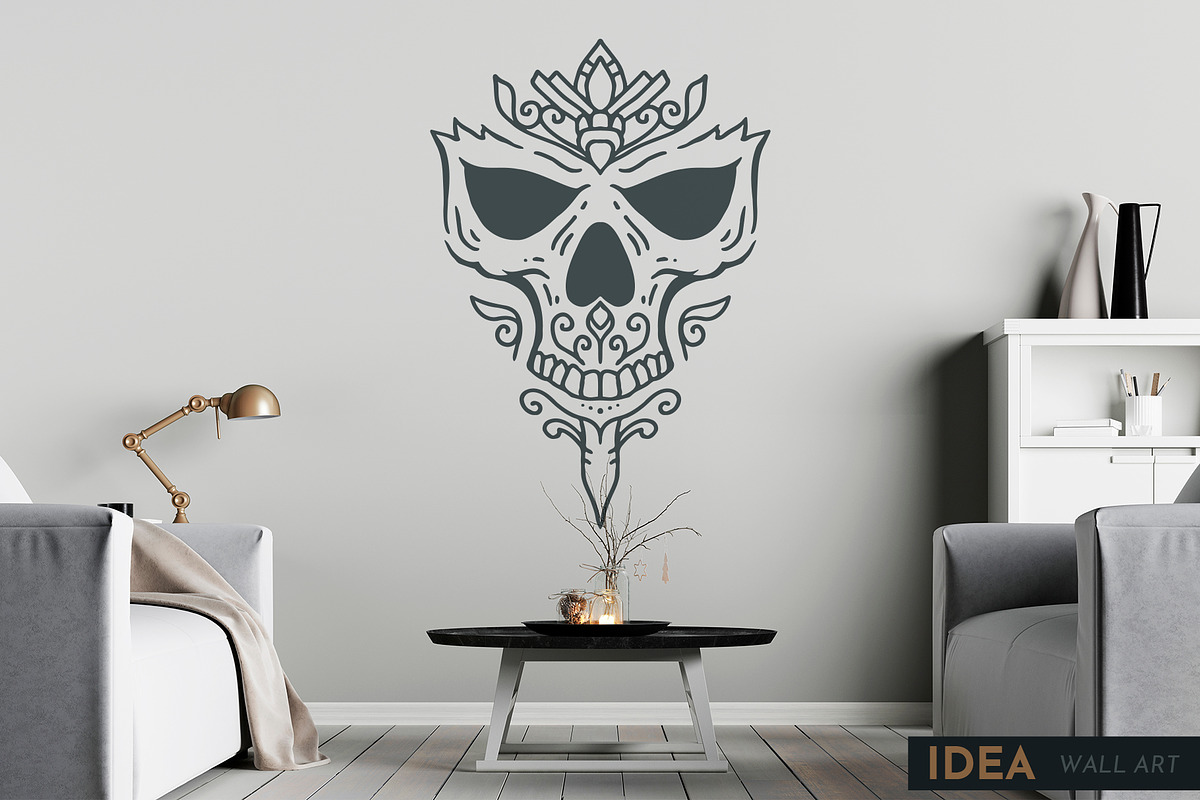 100 Decorative Vector Skulls, a Decorative Illustration by pixaroma (Photo 21 of 37)