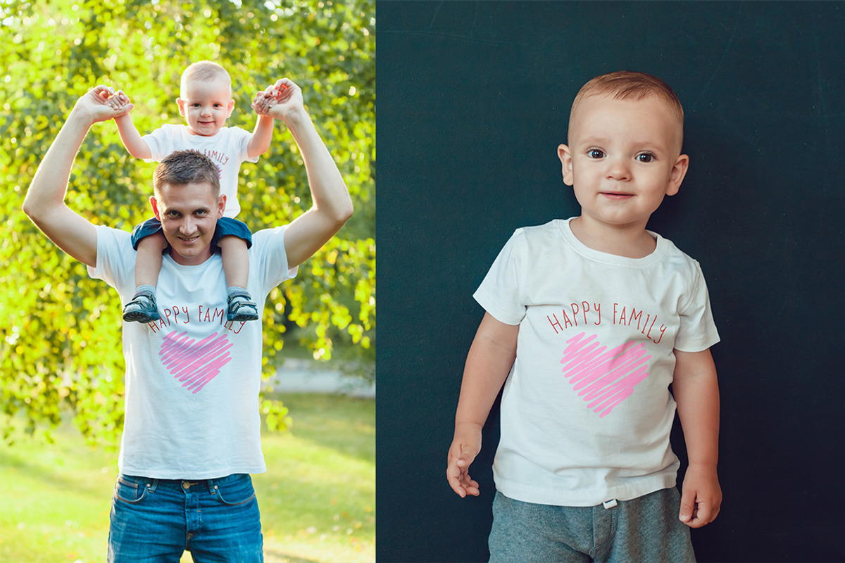 Happy Family T-Shirt Mock-Up, a Shirt Mockup by Freeman Studio (Photo 10 of 13)