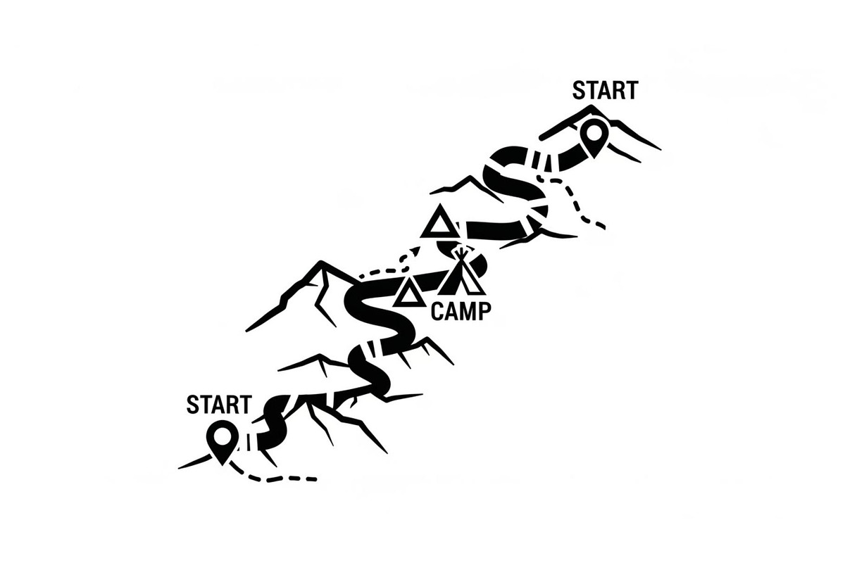 Mountain trail adventure map, a Graphic by hafijul