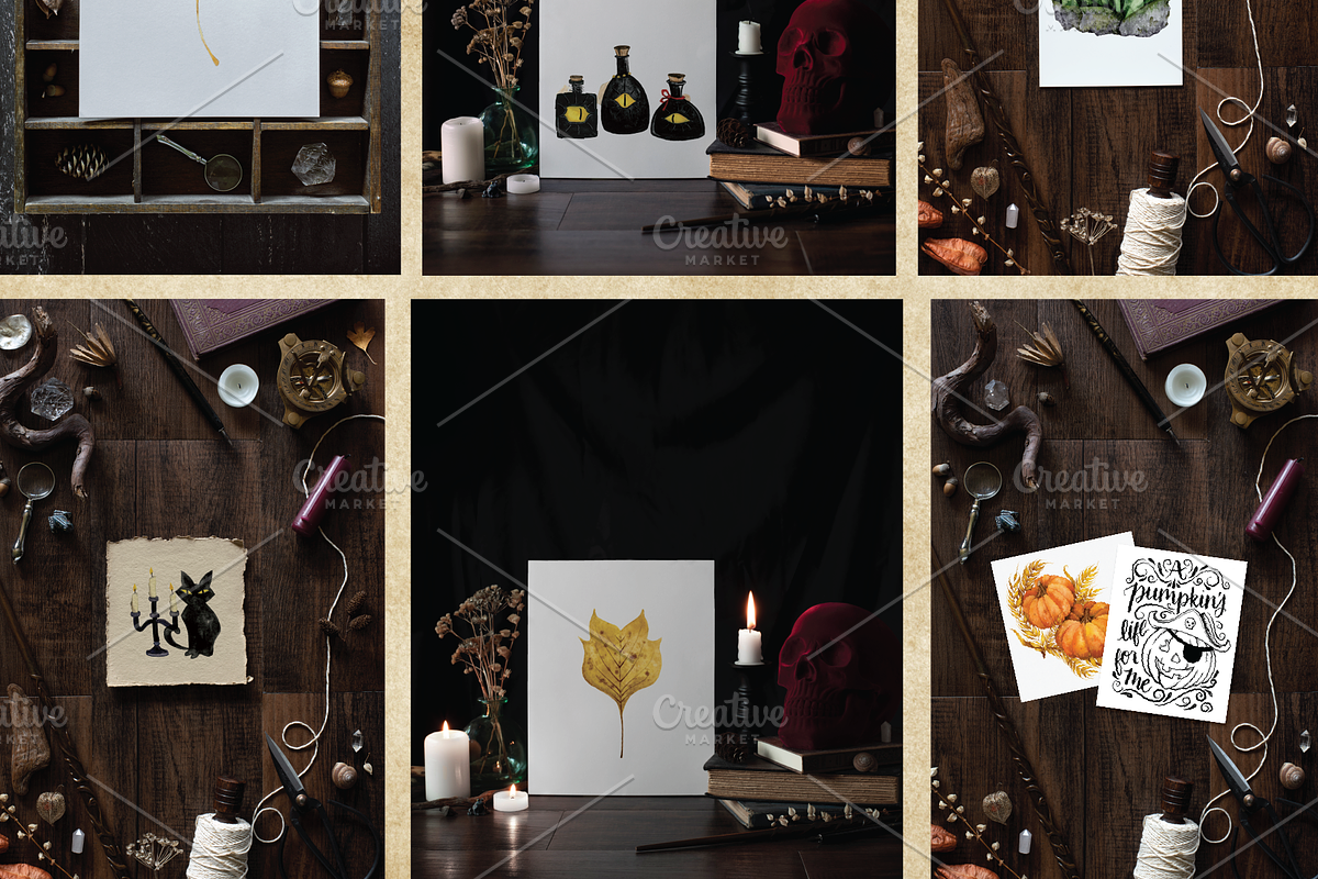 witchy flat lay art mockups bundle, a Holiday Photo by Foxtail Pine Studio (Photo 3 of 3)