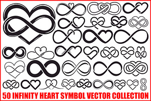 50 Infinity Heart Symbol Vector Bund, an Illustration by abu67222