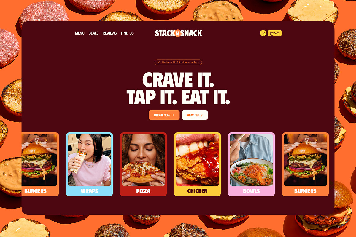 StacknSnack · Food Website Template, a Landing Page Template by Brickclay (Photo 3 of 10)