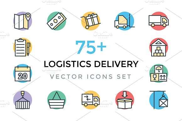 75 Logistics Delivery Vector Icons