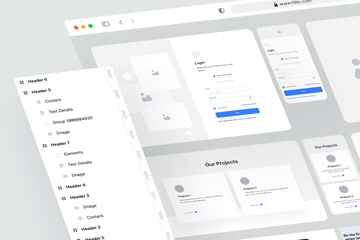 Web Wireframe UI Kit, an UI Kit Template by Lumina_ui_ux202 (Photo 3 of 6)