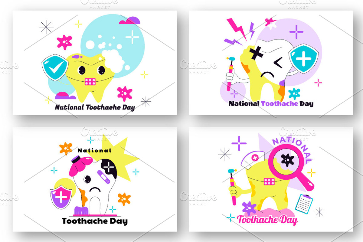 10 National Toothache Day, a Person Illustration by denayunebgt (Photo 2 of 4)