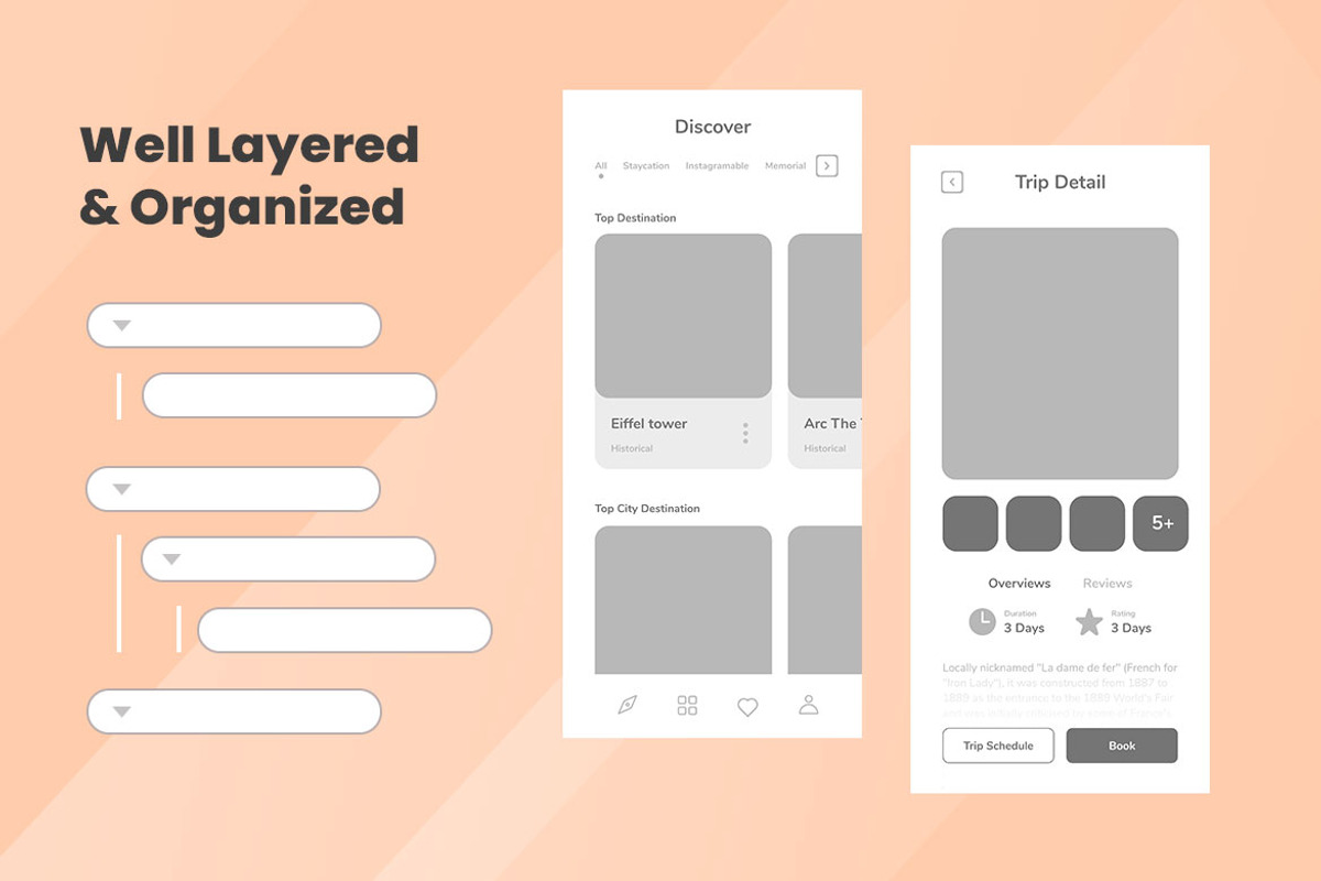 Travel Service Wireframe Apps, a Websites & App Template by INSPR STD (Photo 2 of 6)