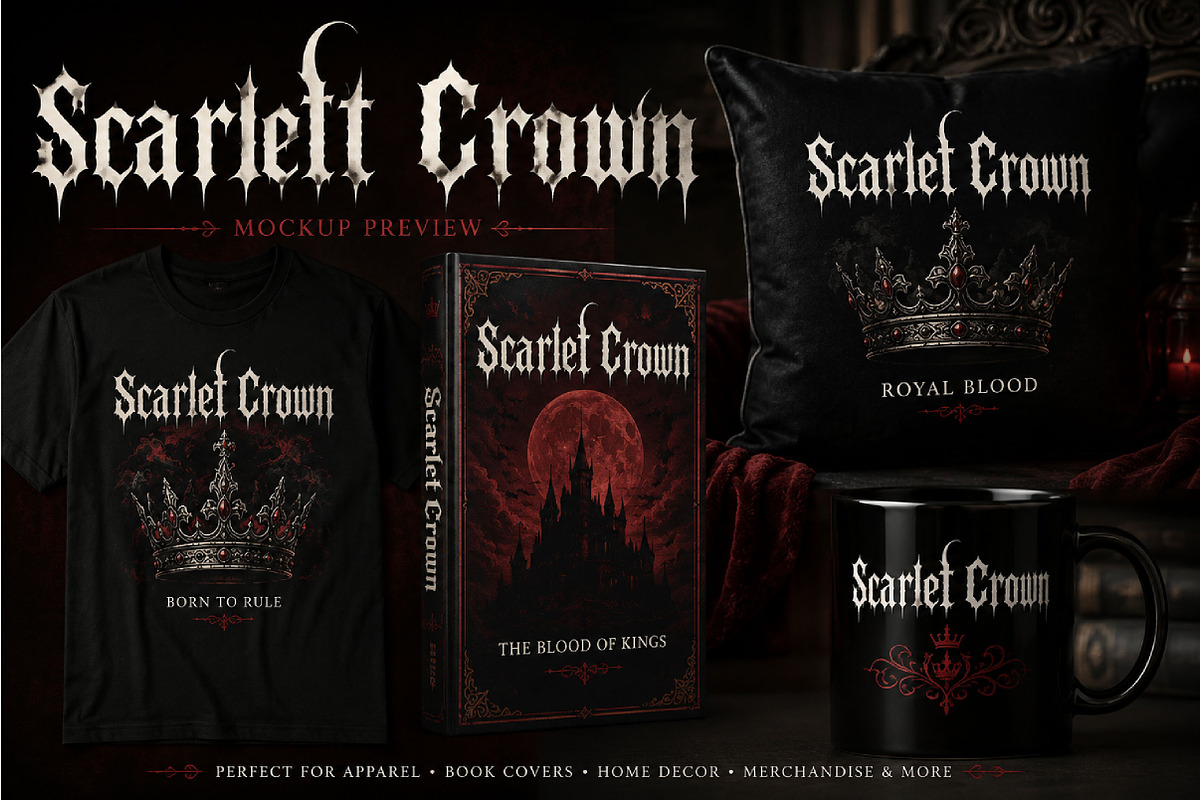 Scarlet Crown, a Blackletter Font by Wow Magic (Photo 4 of 6)