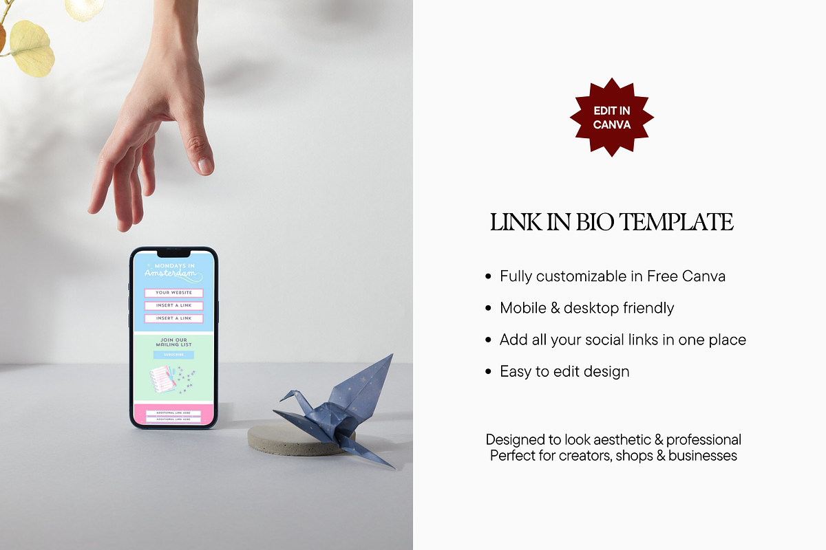 Pastel Link In Bio Template, a Landing Page Template by Anna Design Studio (Photo 2 of 10)