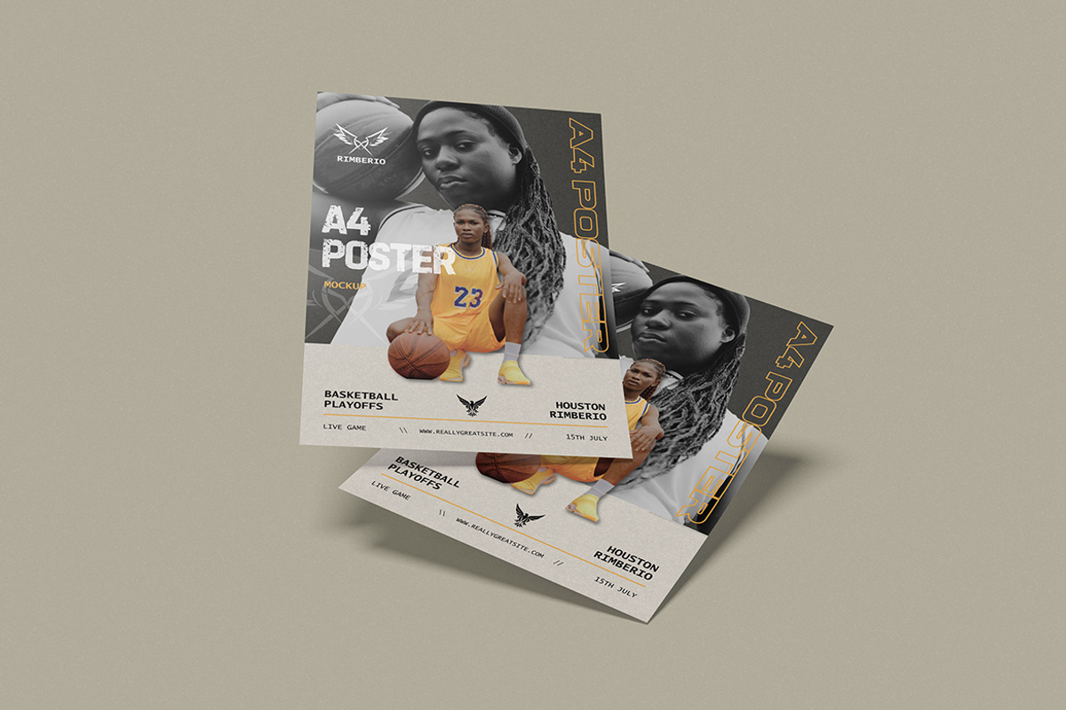 A4 Poster Mockup, a Books & Magazine Mockup by HanaSaka_Studio (Photo 2 of 5)