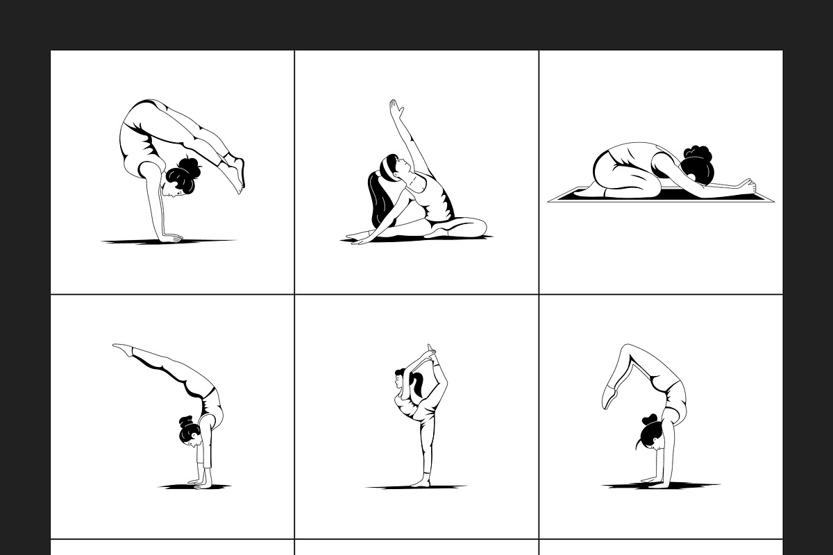 Bundle of Yoga Poses Illustration, a Sport Illustration by Creative Stall (Photo 11 of 12)