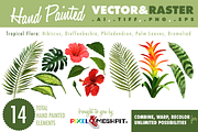 Tropical Flora, Vector & Raster Pack, an Illustration by PixelMoshpit (Thumbnail 2 of 2)