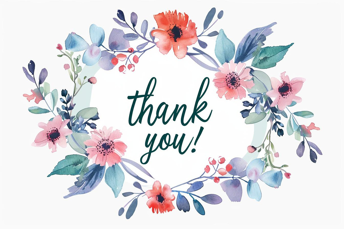 Thank You Card Set - Watercolor, an Illustration by hafijul (Photo 11 of 13)
