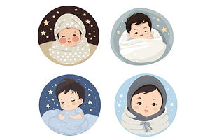 Charming Infants Illustrated Designs