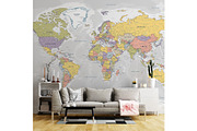 Vector World Map - Large&Detailed, a Decorative Illustration by PorcuPen Works (Thumbnail 7 of 8)