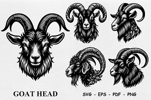 Goat Head, an Animal Illustration by DevantCreate