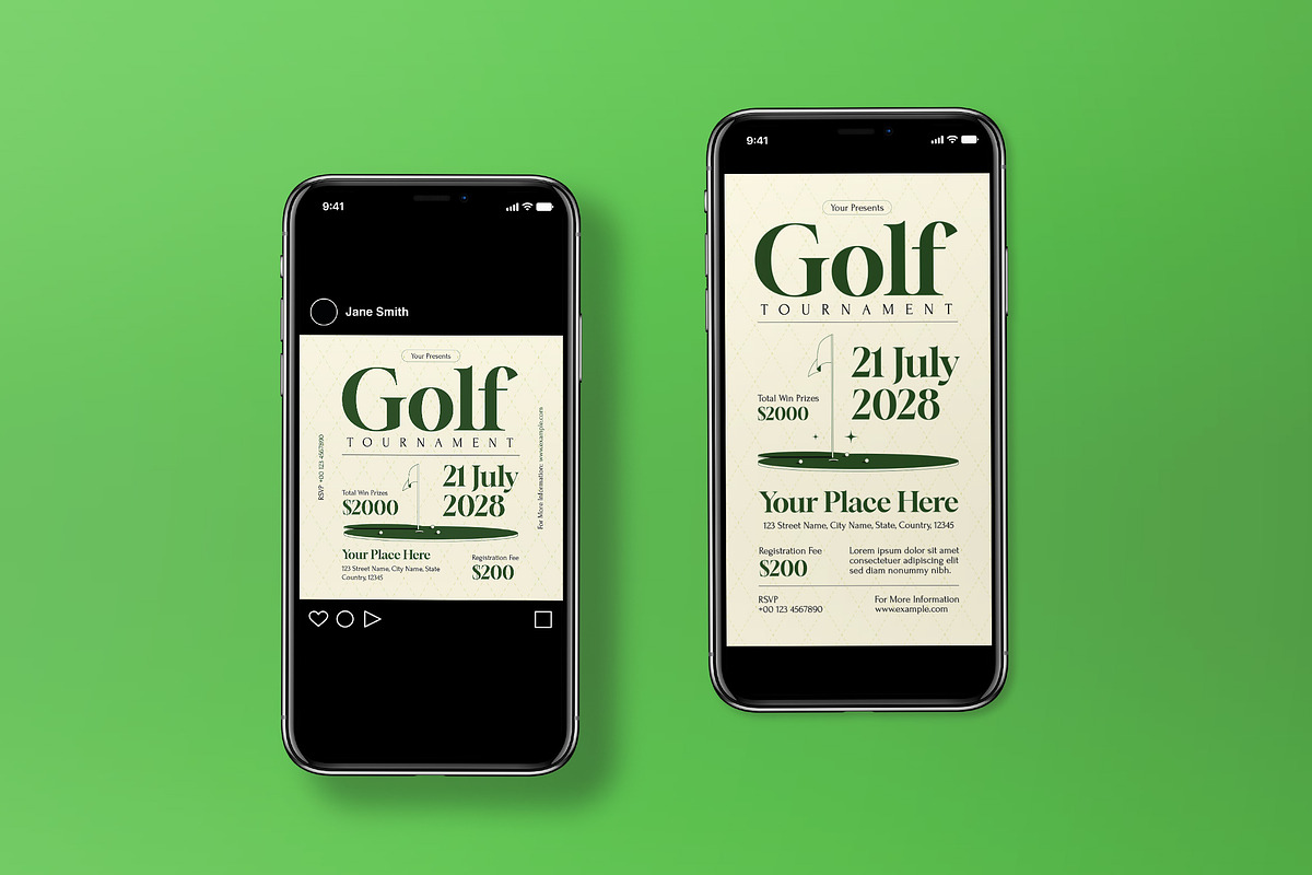 Serif Golf Tournament Flyer Set, a Flyer Template by graphicook (Photo 3 of 3)