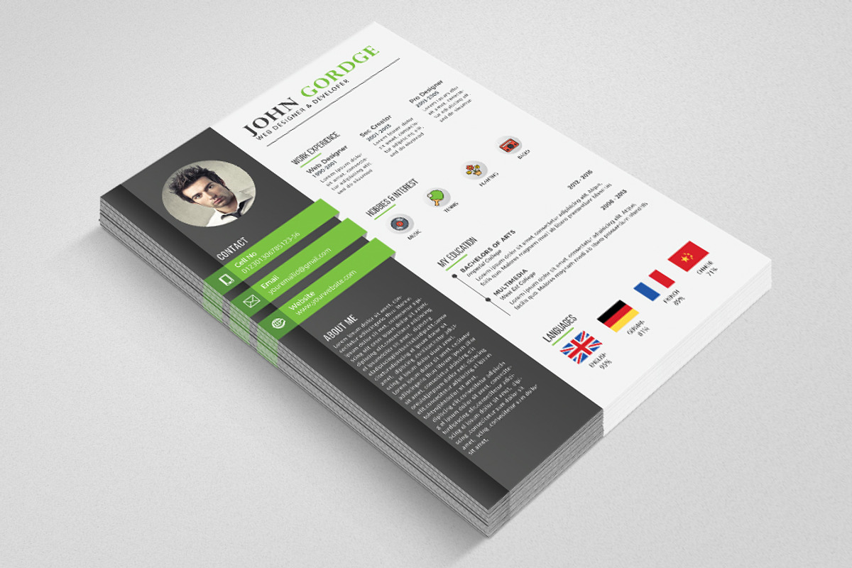 Professional Word CV Template, a Resume Template by Psd Templates