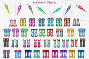 Kids Wellington Boots Watercolor Set, an Object Illustration by BarvArt (Thumbnail 2 of 4)