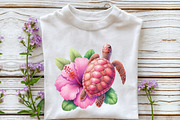 Watercolor Pink Sea Turtle Clipart, an Illustration by Rose Art (Thumbnail 7 of 7)
