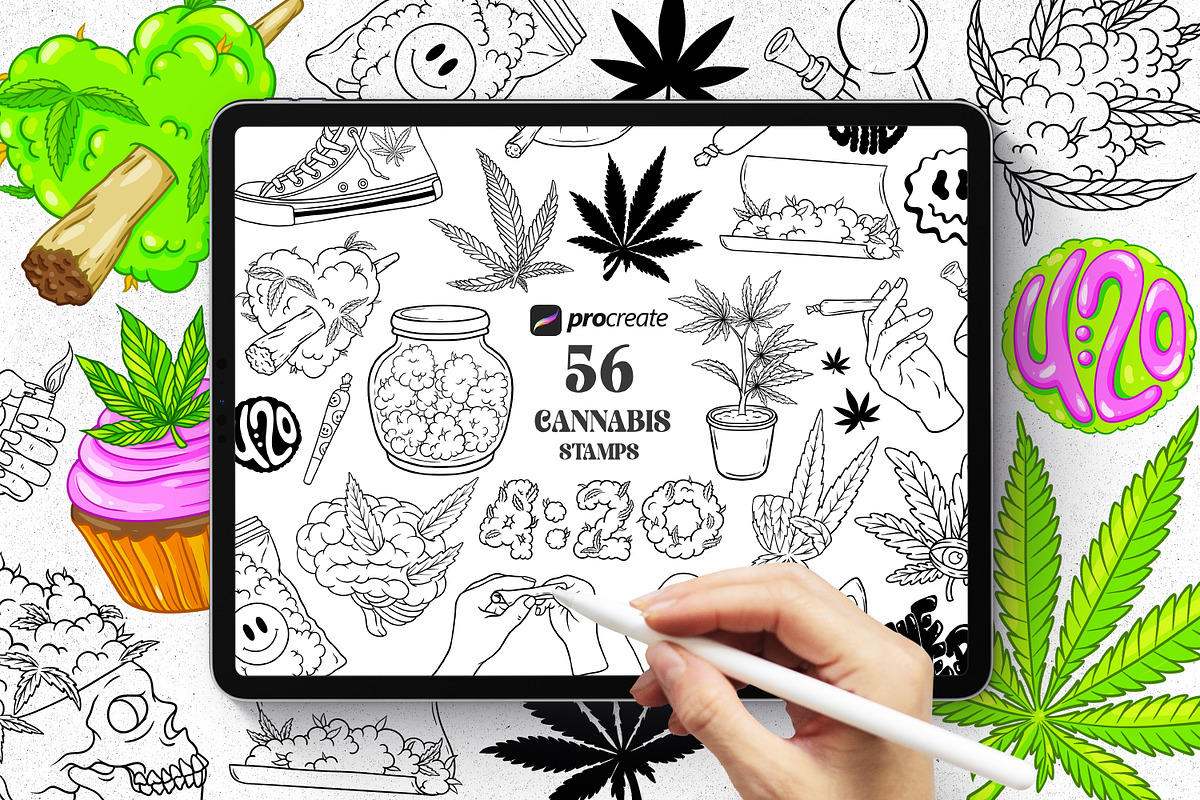 500+ PROCREATE STAMPS BUNDLE, a Brush Add-On by SecondOfJuly (Photo 8 of 10)