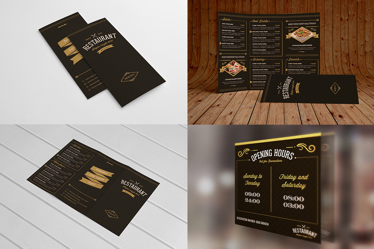 Elegant Food Menu 3 Dark Version, a Brochure Template by Luuqas Design (Photo 4 of 6)
