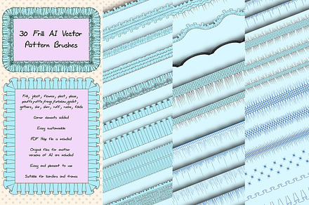 31 Sewing Illustrator Brushes, a Brush Add-On by Kseniya-Omega