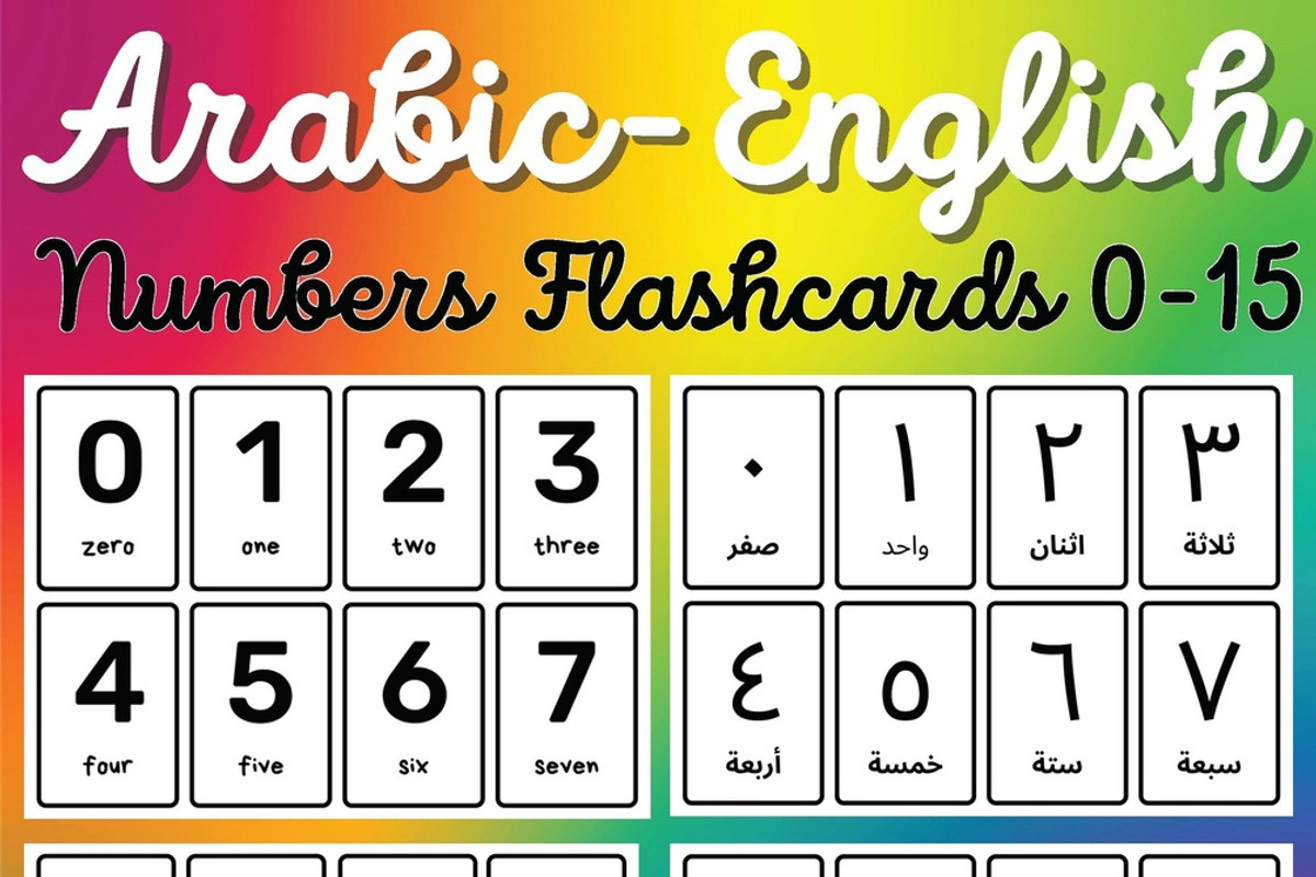 Arabic-English Numbers Flashcards, an Education Illustration by Sourcedigi (Photo 1 of 3)