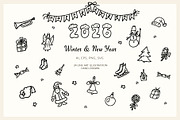 Winter & New Year vector bundle, a Seasonal Illustration by NatArt (Thumbnail 1 of 3)
