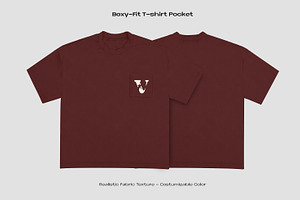 BOXY FIT T-SHIRT POCKET MOCKUP, an Apparel Mockup by Voyage Studio