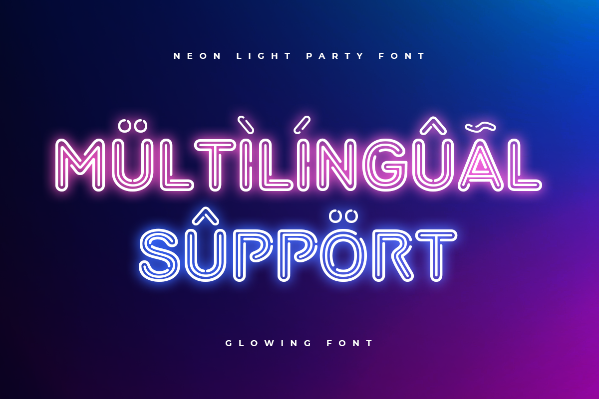 GLOWING - Neon Light Party Font preview 4